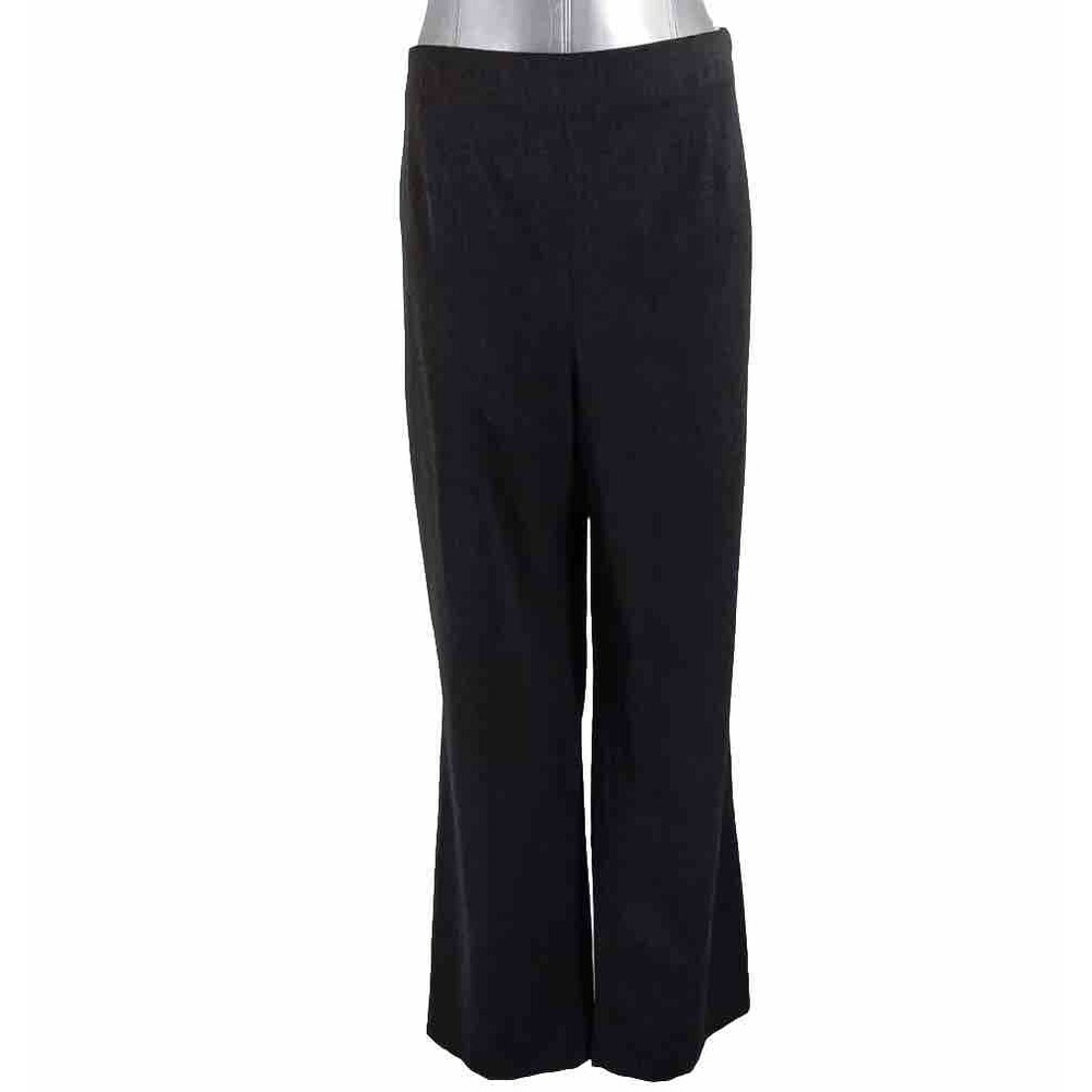 Chicos Pants 2 US M/L Charcoal Gray Stretch Flat Front Side Zip Straight‎ Leg